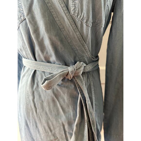 Diane von Furstenberg Savion Denim Chambray Wrap Shirt Dress Size 6 - Picture 3 of 16